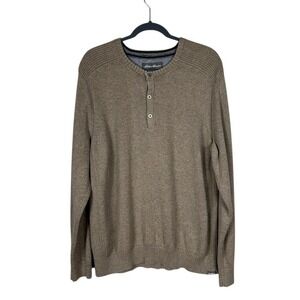 Eddie Bauer Mens Sweater Size XL Brown Forest Jumper Preppy Neutral Heritage